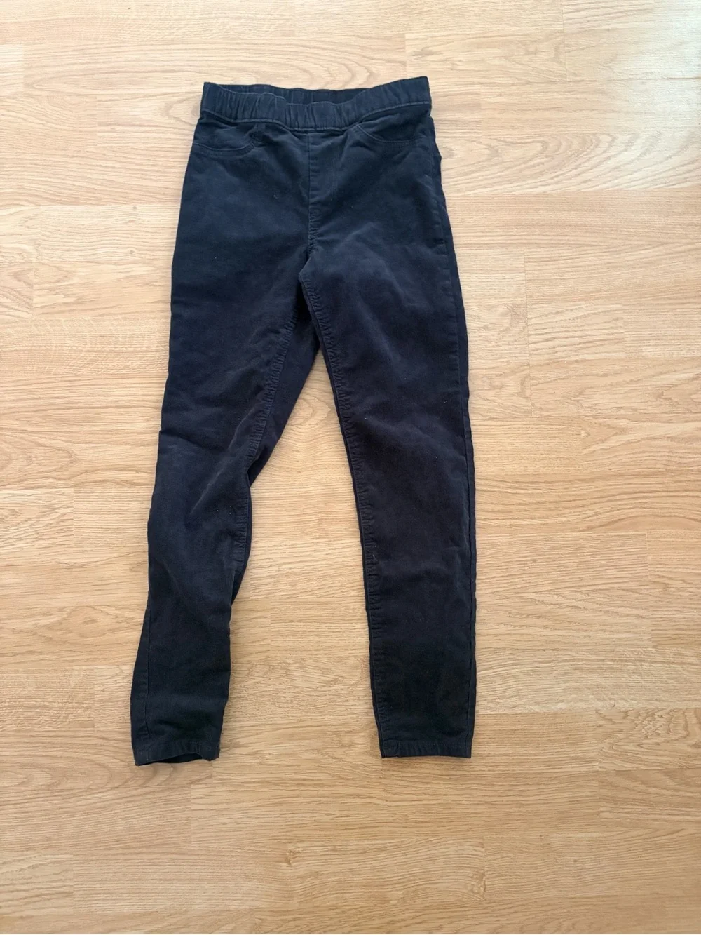 Black Kids corduroy Elastic Waist Slim Jeans